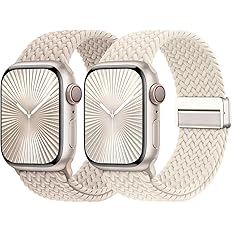 Braided Stretchy Bands with Magnetic Clasp Compatible for Apple Watch Band 38mm 40mm 41mm 42mm 44mm 45mm 46mm 49mm Women Men,
